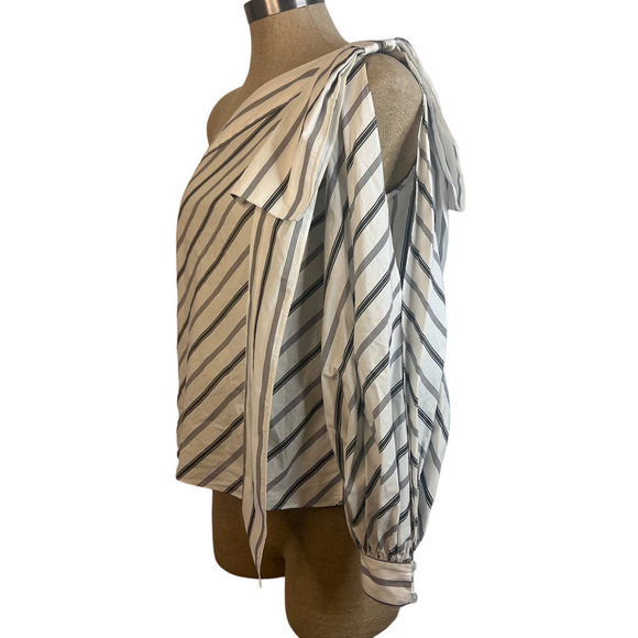 Milly Nina One Shoulder Blouse SZ 2 - Picture 7 of 11